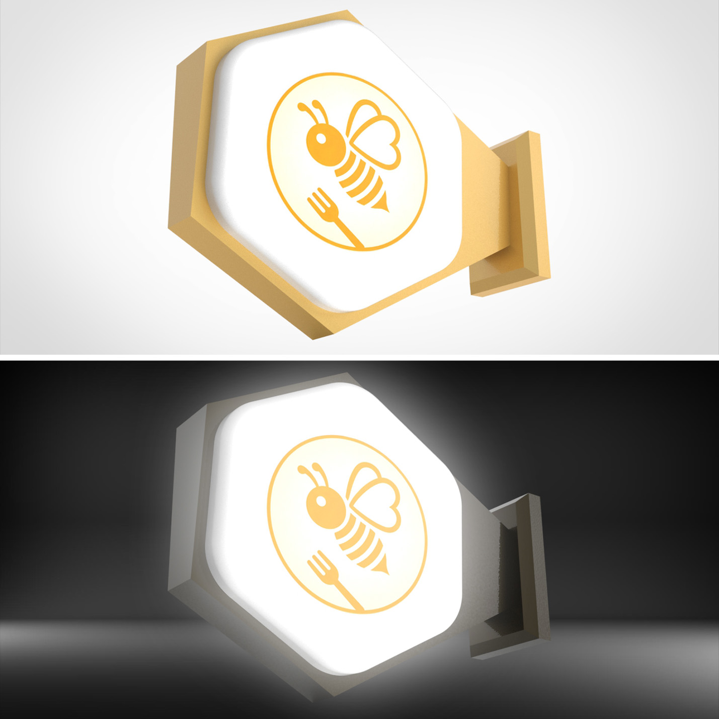 Company R&D - Honeycomb Product Series - Side Signage Double sided Lightbox -1